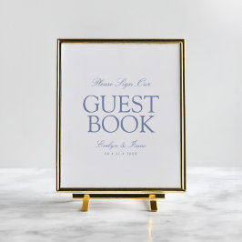 Elegant Classic Gastboek Dusty Blue Poster