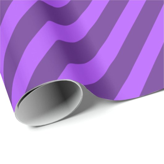 Elegant Classic Gestreepte Sjabloon Royal Paarse G Cadeaupapier (Rol Hoek)