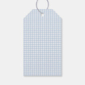 Elegant Classic Gingham Blue Bow Baby shower dank Cadeaulabel (Achterkant)