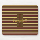 ELEGANT CLASSIC GOLD BROWN RED STRIPES MONOGRAM MUISMAT (Voorkant)