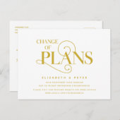 Elegant Classic Gold Change of plans, Uitstel Briefkaart (Voorkant / Achterkant)