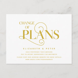 Elegant Classic Gold Change of plans, Uitstel Briefkaart