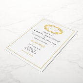Elegant Classic Gold Crest Monogram Weddenschap Folie Uitnodiging (Gedraaid)