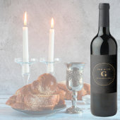 Elegant Classic Gold Custom Hebrew Happy Purim Wijn Etiket