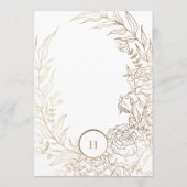 Elegant Classic Gold Foil Monogram WreatWedding Kaart (Achterkant)