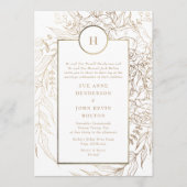 Elegant Classic Gold Foil Monogram WreatWedding Kaart (Voorkant)