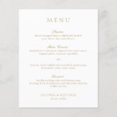 Elegant Classic Gold Formal Budget Weduwmenu Flyer (Voorkant)