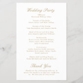 Elegant Classic Gold Formal Budget Weduwprogramma Flyer (Achterkant)