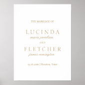 Elegant Classic Gold Formal Minimal Wedding Poster (Voorkant)
