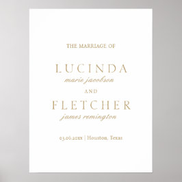 Elegant Classic Gold Formal Minimal Wedding Poster