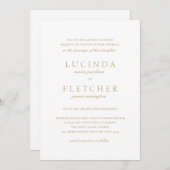 Elegant Classic Gold Formal Wedding Kaart (Voorkant / Achterkant)