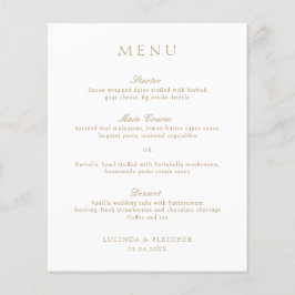 Elegant Classic Gold Formal Wedding Menu