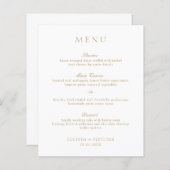 Elegant Classic Gold Formal Wedding Menu (Voorkant / Achterkant)