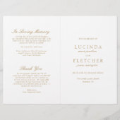 Elegant Classic Gold Formal Wedding Programme (Voorkant)