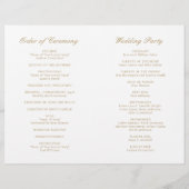 Elegant Classic Gold Formal Wedding Programme (Achterkant)