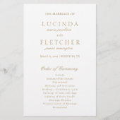 Elegant Classic Gold Formal Wedding Programme (Voorkant)
