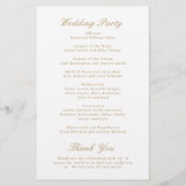 Elegant Classic Gold Formal Wedding Programme (Achterkant)