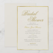 Elegant Classic Gold Lijst Ecru Vrijgezellenfeest Kaart (Voorkant / Achterkant)