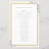 Elegant Classic Gold Lijst Floral Wedding Programm (Achterkant)