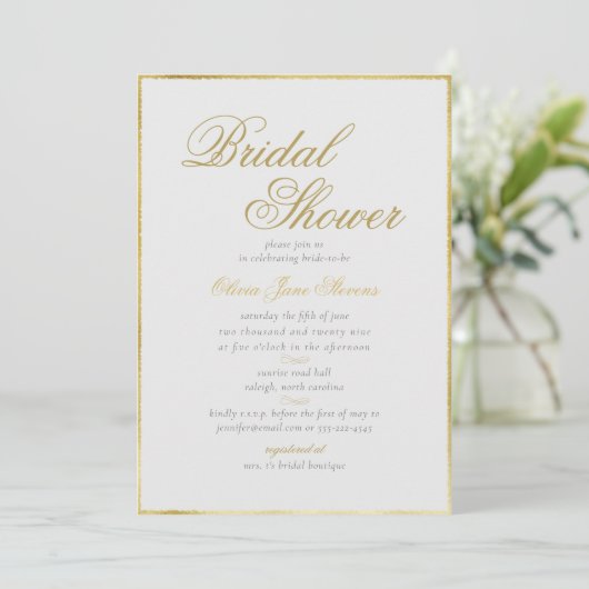 Elegant Classic Gold Lijst Ivory Vrijgezellenfeest Kaart (Staand voorkant)