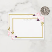 Elegant Classic Gold Lijst Rustic Wedding Couple Notitiekaartje (Voorkant / Achterkant in situ)