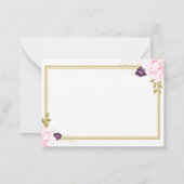 Elegant Classic Gold Lijst Rustic Wedding Couple Notitiekaartje (Achterkant)