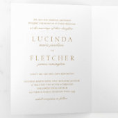 Elegant Classic Gold Photo Formal Wedding Drieluik Uitnodiging (Binnenzijde eerst)