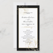 Elegant Classic Gold Roos Wedding Program kaart. (Voorkant)