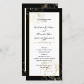 Elegant Classic Gold Roos Wedding Program kaart. (Voorkant / Achterkant)