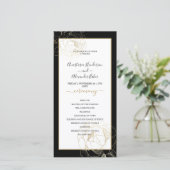 Elegant Classic Gold Roos Wedding Program kaart. (Staand voorkant)