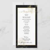 Elegant Classic Gold Roos Wedding Program kaart. (Achterkant)