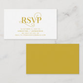 Elegant Classic, Gold Script, RSVP reageren Informatiekaartje (Voorkant / Achterkant)