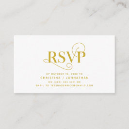 Elegant Classic, Gold Script, RSVP reageren Informatiekaartje