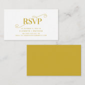 Elegant Classic, Gold Script, RSVP reageren Informatiekaartje (Voorkant / Achterkant)