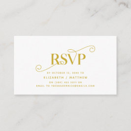 Elegant Classic, Gold Script, RSVP reageren Informatiekaartje
