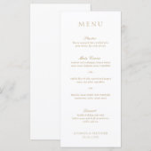 Elegant Classic Gold Traditional Formal Wedding Menu (Voorkant / Achterkant)