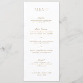 Elegant Classic Gold Traditional Formal Wedding Menu (Voorkant)