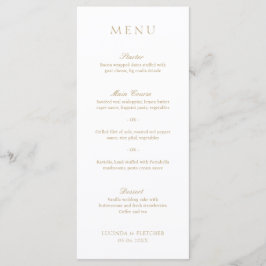 Elegant Classic Gold Traditional Formal Wedding Menu