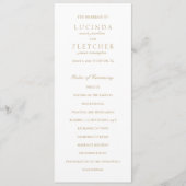 Elegant Classic Gold Traditional Formal Wedding Programmakaart (Voorkant)