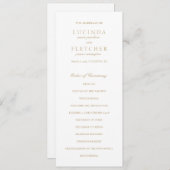 Elegant Classic Gold Traditional Formal Wedding Programmakaart (Voorkant / Achterkant)