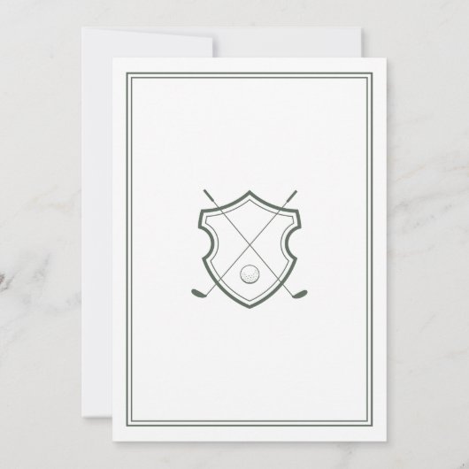 Elegant Classic Golf Retirement Party Invitation Kaart (Achterkant)