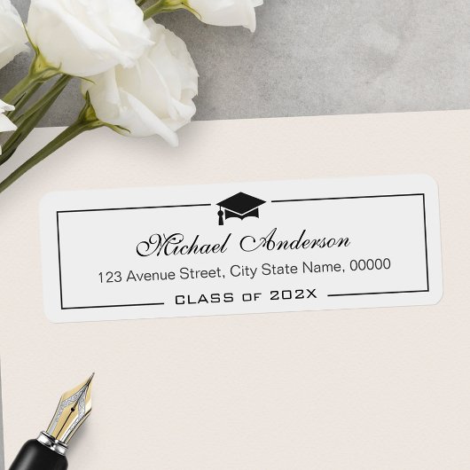 Elegant Classic Gradup Afstudeerder Afstuderen Etiket