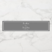 Elegant Classic Gray Wedding Water Bottle Labels Waterfles Etiket (Enkel label)
