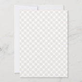 Elegant Classic Grijs Gingham Geslacht Neutrale Ge Aankondiging (Achterkant)