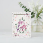 Elegant Classic Happy Easter Day Holiday Kaart (Staand voorkant)