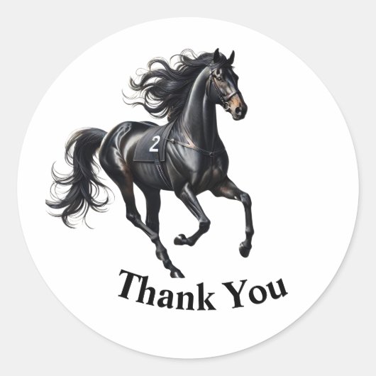 Elegant Classic  Horse Race Derby feest Ronde Sticker (Voorkant)