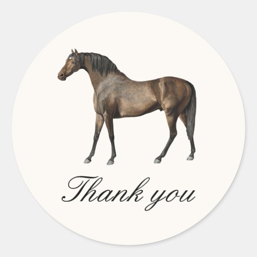 Elegant Classic Horse Race Derby Party Ronde Sticker (Voorkant)