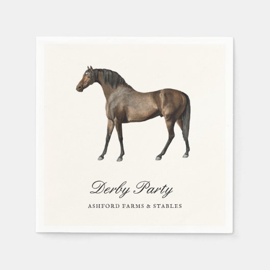 Elegant Classic  Horse Race Derby Party Servet (Voorkant)