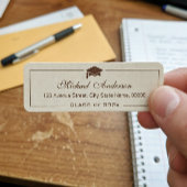 Elegant Classic Ivory Linen Afstuderen Afstuderen Etiket