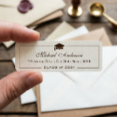 Elegant Classic Ivory Linen Afstuderen Afstuderen Etiket